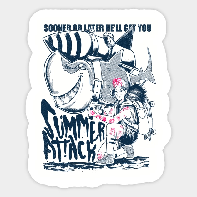 Summer Attack Sticker by massai